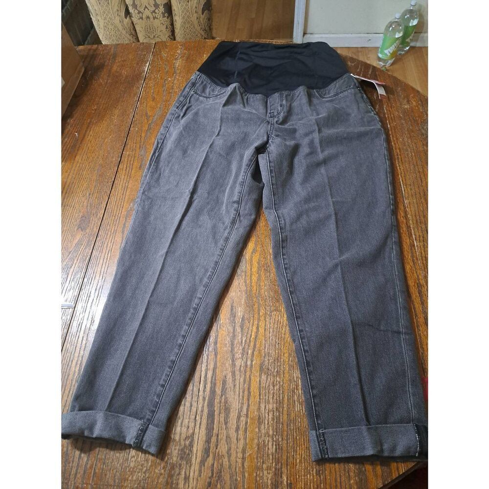 New 4 Maternity Isabel & Ingrid Black Boyfriend Black Over Bump Denim Jeans